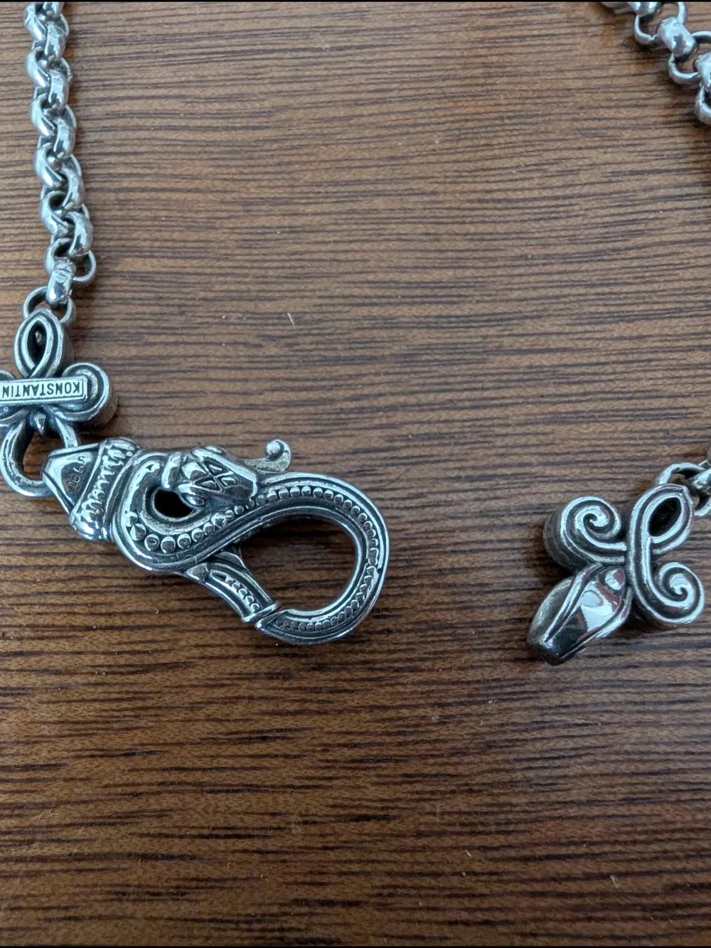 KONSTANTINO Sterling Silver Chain Necklace with Decorative Clasp